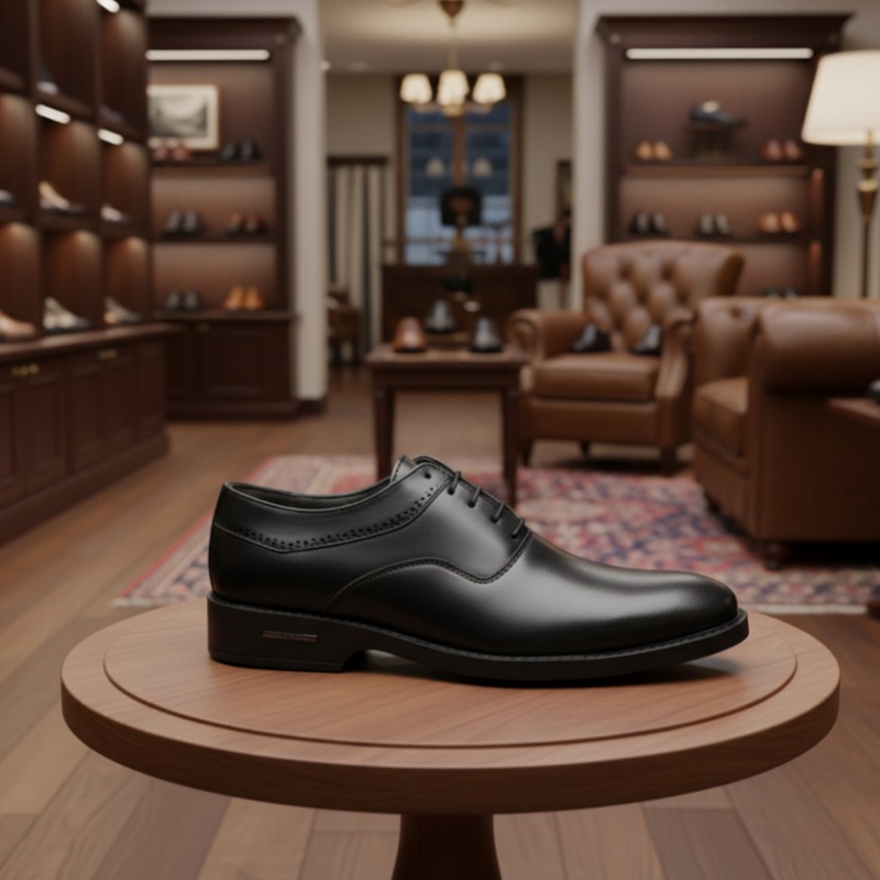 کفش رسمی بندی مردانه مدل sahand-مشکی